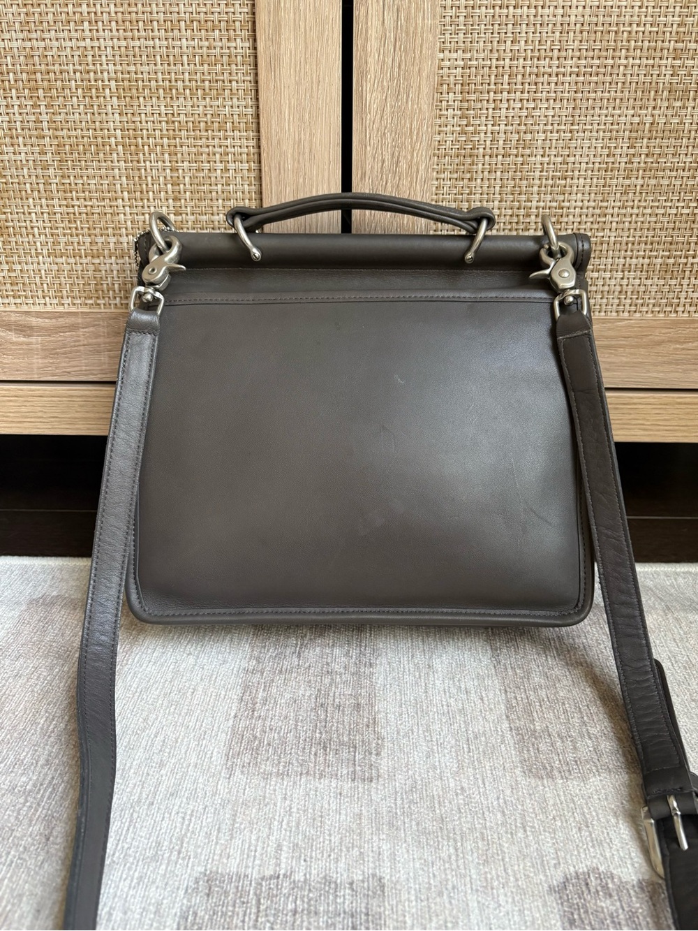 COACH Vintage Willis Grey Gray Leather Crossbody Shoulder Bag Handbag 9927 - Picture 2 of 13